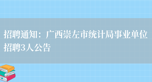 招聘通知：廣西崇左市統計局事業(yè)單位招聘3人公告(圖1)