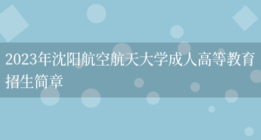 2023年沈陽(yáng)航空航天大學(xué)成人高等教育招生簡(jiǎn)章(圖1)