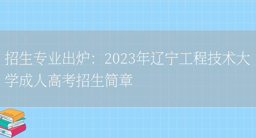 招生專(zhuān)業(yè)出爐：2023年遼寧工程技術(shù)大學(xué)成人高考招生簡(jiǎn)章(圖1)