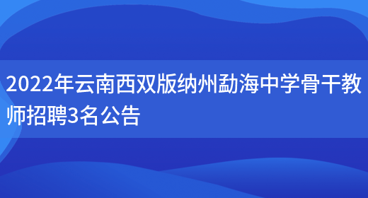 2022年云南西雙版納州勐海中學(xué)骨干教師招聘3名公告(圖1)