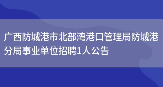 廣西防城港市北部灣港口管理局防城港分局事業(yè)單位招聘1人公告(圖1)