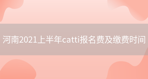 河南2021上半年catti報名費及繳費時(shí)間(圖1)