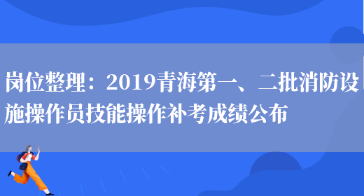 崗位整理：2019青海第一、二批消防設施操作員技能操作補考成績(jì)公布(圖1)